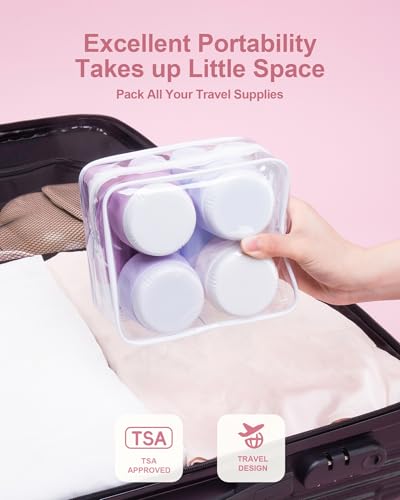 Travel Size Toiletries 8 Pack (3oz bottle 3oz jar / Lavender)