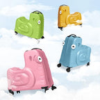Kids Ride on Luggage with Spinner Wheels Suitcase (Blue / 22 inches)