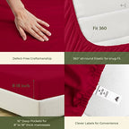100% Egyptian Cotton Sheets California King Size (California King / 14 - Red)