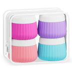 4 Pack Travel Size Silicone Jars (3 oz / Bright Colors)