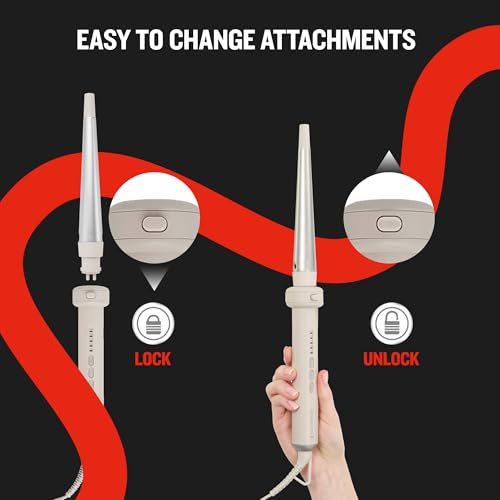 5-in-1 Curling Wand Set, Interchangeable 0.5" - 1.25" Barrels (0.5" to 1.25")