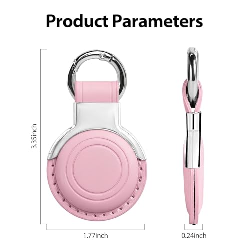 Genuine Leather Keychain for Airtag New 2nd Gen (B9-Blossom Pink V2.0)