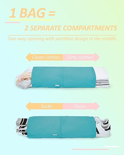 6 Set Compression Packing Cubes for Travel (Cyan / Set of 6)
