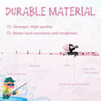 Kids Fishing Pole with Reel Beginner Kit for Boys Girls Ages 3 (Light Pink)