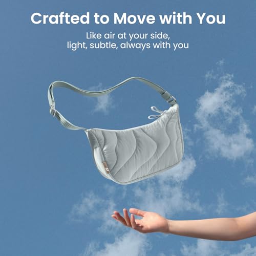 3.5L Puffer Crossbody Bag for Women Trendy (Light Blue-s)