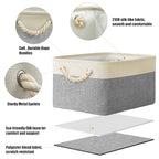 15.7" x 12" Wide & Low Fabric Storage Bin (Grey / Wide & Low - 15.75" x 12" x 8.25")