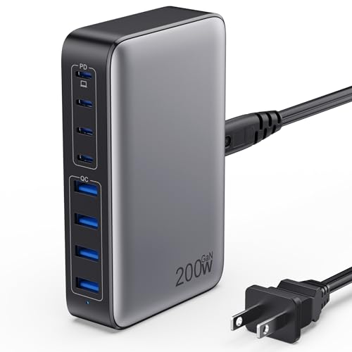 200W USB C Charger Block (200W / B-Black)