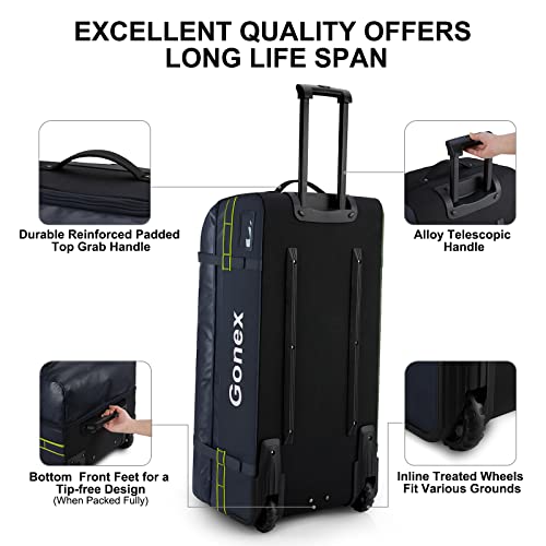 Rolling Duffle Bag with Wheels (Navy / 33 inch)