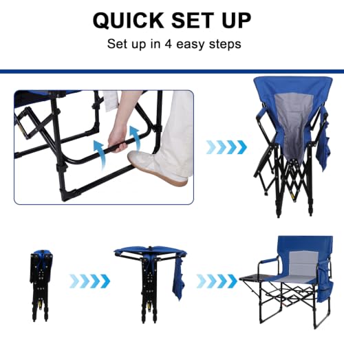 2 Pack Folding Director Chair for Outdoor (Blue)