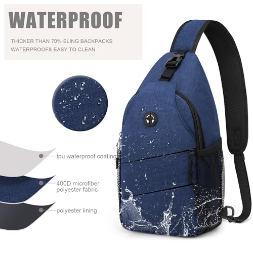Crossbody Bags for Women Men Trendy Sling Bag Backpack Chest Bag (Large / Blue)