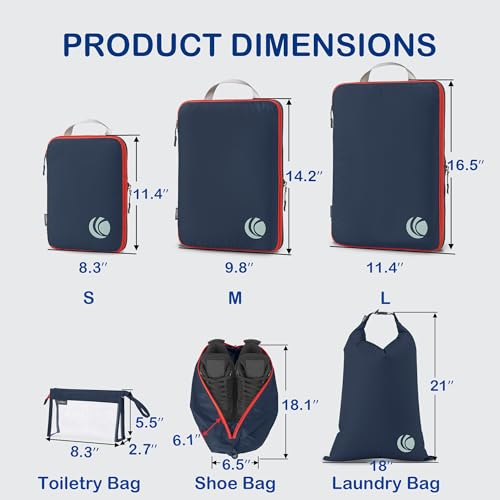 Compression Packing Cubes (Blue / 8PCS)