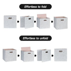 Collapsible Storage Bins (13×13×13/4pcs / Woven Gray)