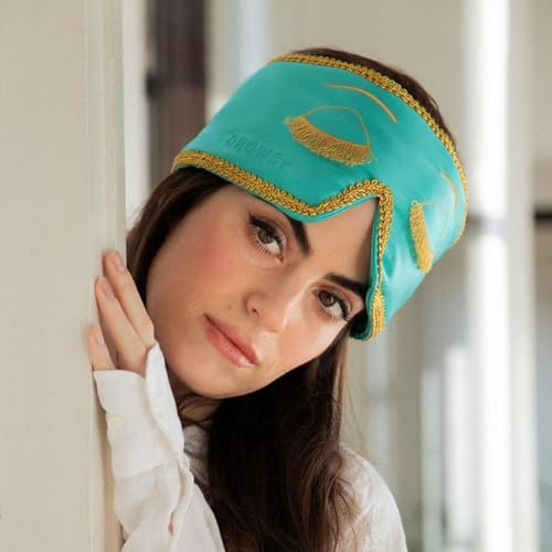Breakfast at Drowsy Silk Sleep Mask (Breakfast Turquoise / 1 Count (Pack of 1))