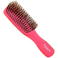 GION2R Neon Red 6.25 inch Gentle Touch Detangler Hair Brush for Men Women & Kids. Soft Bristles for Sensitive Scalp. Wet and Dry for all Hair Types. Scalp Massager Brush Stimulate Hair Growth (Small / Red)
