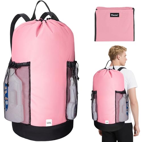 120L Laundry Bag Backpack (120L / Pink)
