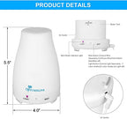 2 Pack 200ml Essential Oil Diffuser Ultrasonic Aromatherapy Diffuser Cool Mist Humidifiers with 7 Color LED Lights & Waterless Auto Shut (White)