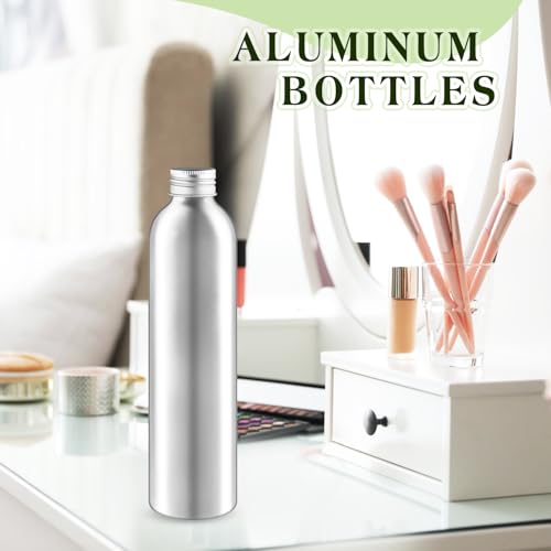 8 Pcs 300ml 10oz Aluminum Bottle Refillable Liquid Container Aluminum Vial Bottles with Screw Cap for Cosmetic Toiletries (10 fl oz)