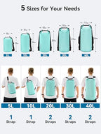 Waterproof Dry Bag Backpack with Emergency Whistle (30L / Mint Green)