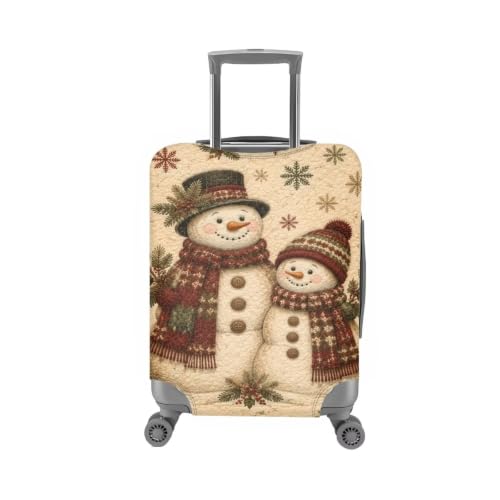 Christmas Luggage Cover Fit for 18 (XL(for 30-32 inch luggage) / Vintage Snowman)