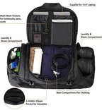 Convertible Duffel Backpack Multi Size Weekender Gym Bag Black 55L (55L / Black)