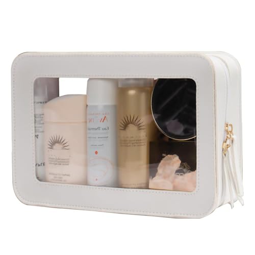 Clear Makeup Bag Organizer (White)