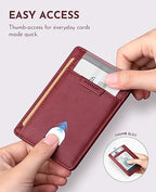 Slim Wallet for Men Women Minimalist Small Leather Front Pocket Wallets with RFID Blocking and Gifts Box (Small / Bassa Mars Red)