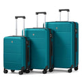 3 Piece Hard Shell Luggage Sets with Spinner Wheels Lightweight Large Suitcase for Women Men Travel Carry On Luggage 20 (Caribbean Blue / 20/24/28 Inch)