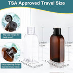 Travel Bottles for Toiletries 8PCS 3.4oz TSA Approved Containers (3.4oz 2-Color - 6 Labeled 2 Blank)