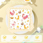 50Pcs Chicken Party Napkins Decorations (Yellow)