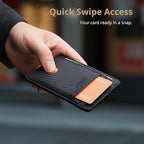 Slim Minimalist Front Pocket RFID Blocking Leather Wallets for Men and Women (Small / Carbon Fiber Black)