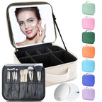 Makeup Bag with Led Mirror (White / with LED mirror and a 10x mirror)