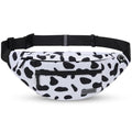 Large Cow Print Crossbody Bags for Women Cute Fanny Pack Belt Bag (Cow Print White / Large)