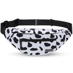 Large Cow Print Crossbody Bags for Women Cute Fanny Pack Belt Bag (Cow Print White / Large)