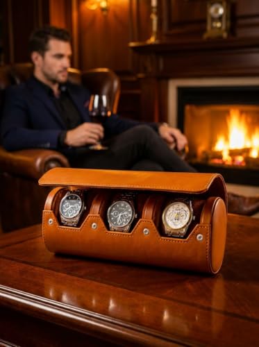 3 Watch Travel Case (Brown / 3 Watch Case)