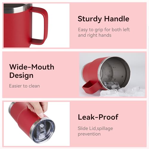20oz Tumbler Bulk with Lid (Red / 20 Ounces-12)