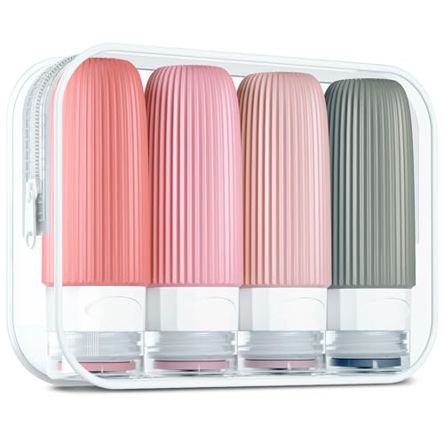 Travel Bottles for Toiletries (2 Ounces / Rose Pink)