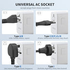 70W GaN PD Universal Travel Adapter (70W-5USB(3 USB-C) White)