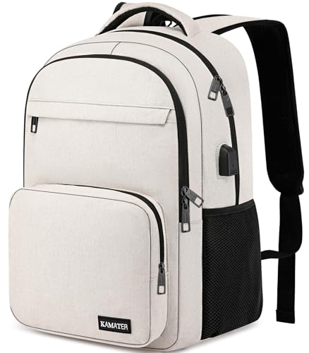 Backpack for School (Beige / 15.6 Inch)
