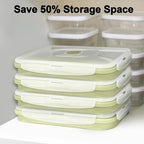 Collapsible Food Storage Containers with Airtight Lid & Air Vent (4x1200ml Lightgreen)