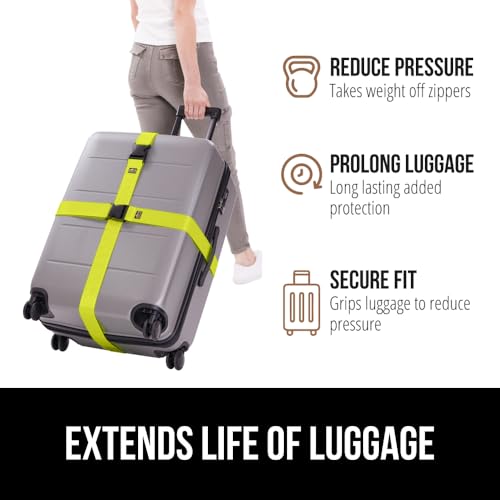 Heavy Duty Luggage Straps for Suitcase (Yellow)