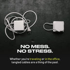 Reel The Side Kick Collapsible Charger Organizer and Travel Accessory (White)