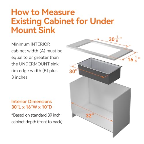 32 Inch Workstation Kitchen Sink (32" x 18" Workstation Sink)