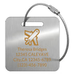 5Pack) Custom Personalized Luggage Tags-Customized Unique tag for Suitcase Backpack Travel,Bags (Metal(2×2) Plane) (Metal(2×2)plane)