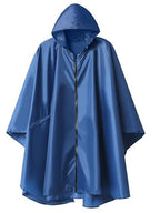 Unisex Rain Poncho Raincoat Hooded for Adults Women with Pockets (Navy)