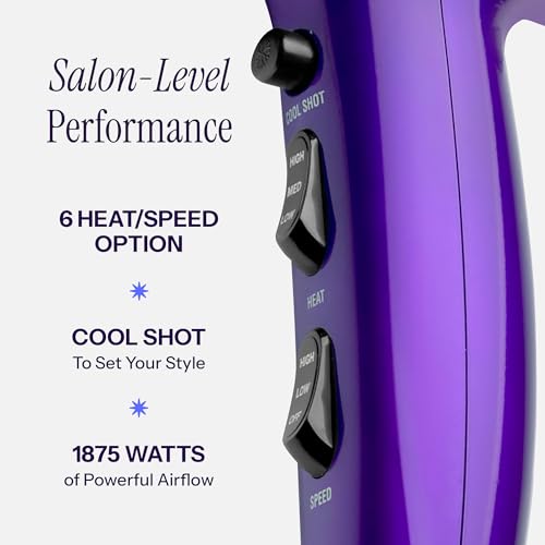 Pro Artist 1875 Watt Turbo Ceramic + Ionic Hair Dryer (Purple)