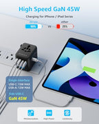 Pro” Universal Travel Adapter 3 USB (3C+2A 45W / Black)