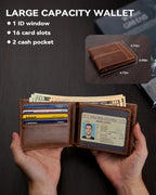 Mens Wallet Rfid Blocking Leather Wallet for Men Bifold Wallets (Brown)