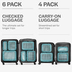 Compression Packing Cubes for Travel (6-Pack / Teal)