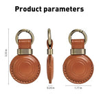 2 Pack] Leather Holder Keychain for AirTag 2nd Gen (C2-Black+Vintage Color)
