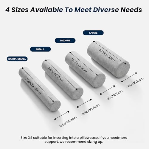 Neck Roll Pillow (Grey / Small - 4.1" H)